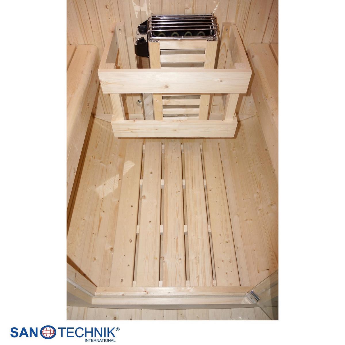 SAUNAFASS Tromsö Fichtefarben B: 120 cm - Fichtefarben, KONVENTIONELL, Glas/Holz (189/120/191,5cm) - Sanotechnik