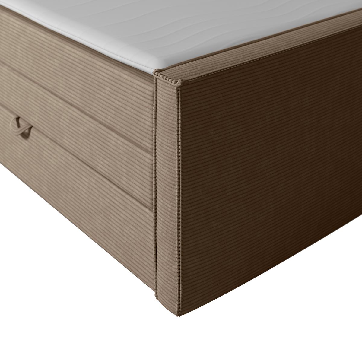 Boxspringbett Mit Bettkasten Algier 180x200 Cm Naturfarben - Schwarz/Naturfarben, MODERN, Karton/Holz (180/200cm) - MID.YOU