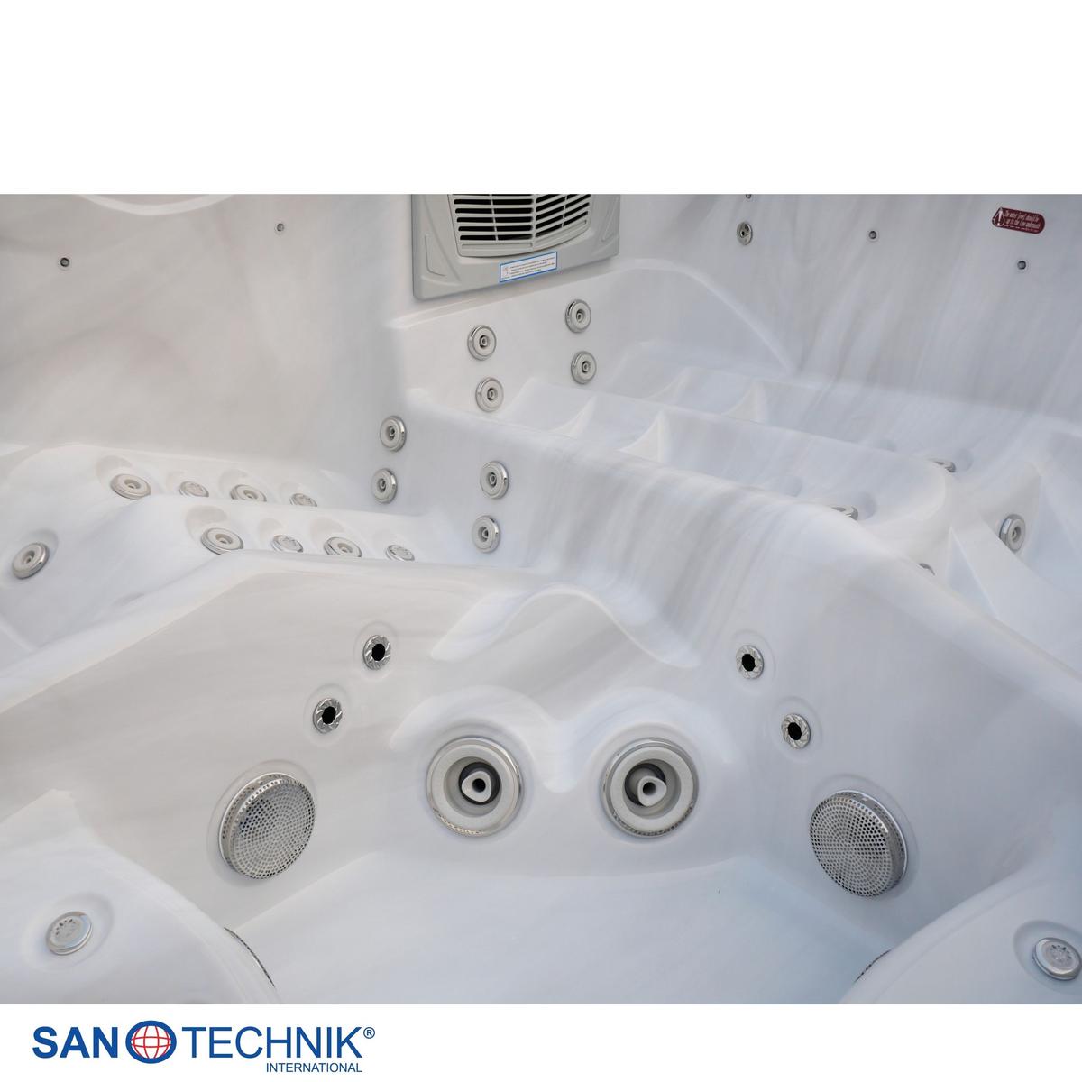 WHIRLPOOL Lucca Grauweiß B: 220 cm - Grauweiß, KONVENTIONELL, Kunststoff (220/220/95cm) - Sanotechnik