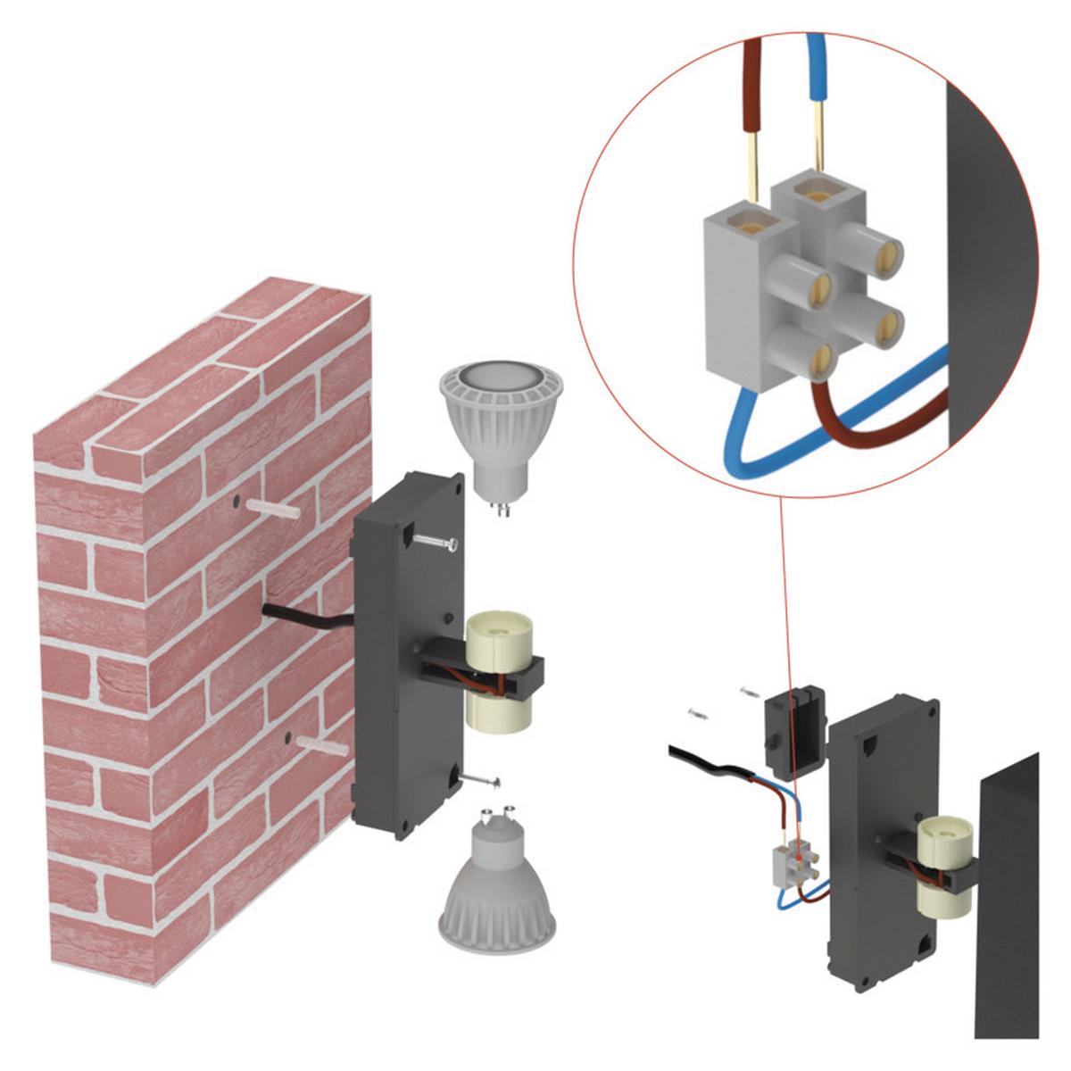 VONKAJŠIE LED SVIETIDLO OCULUS - čierna, Modern, plast