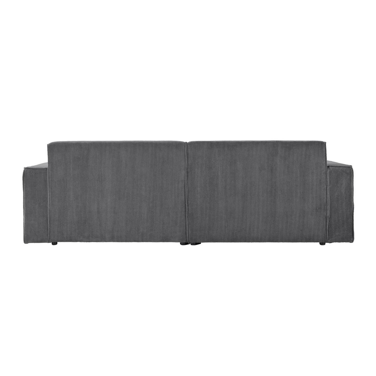 Rohová sedačka LOFT, levá, antracitový manšestr - černá/světle zelená, Moderní, textil/plast (172/75/265cm) - Mömax