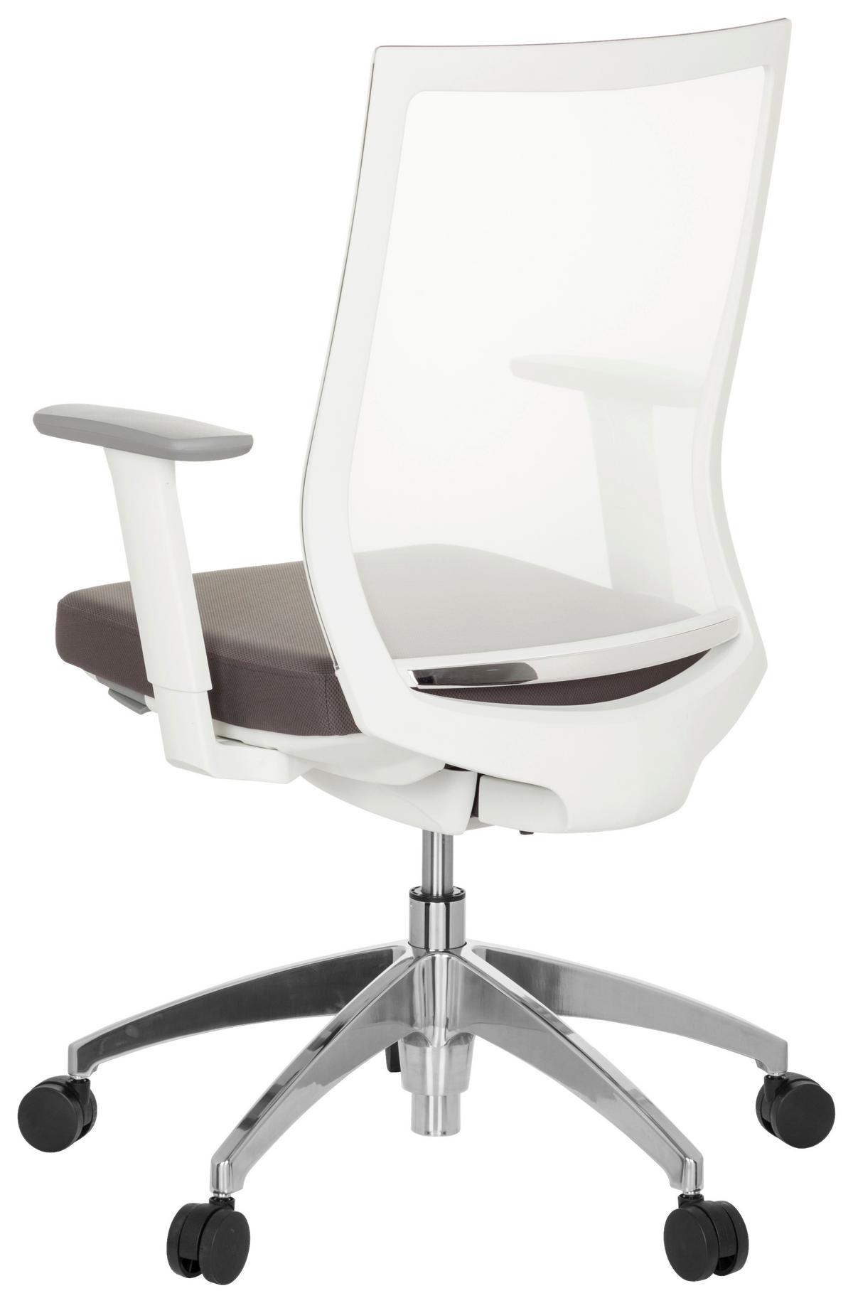 Drehstuhl Aspen Armstützen Gau/Weiß Bis 120kg - Alufarben/Weiß, MODERN, Kunststoff/Textil (63/97/55cm) - MID.YOU
