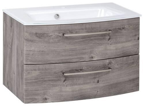 Waschbecken mit Unterschrank Stockholm B: 80cm Grau Dekor