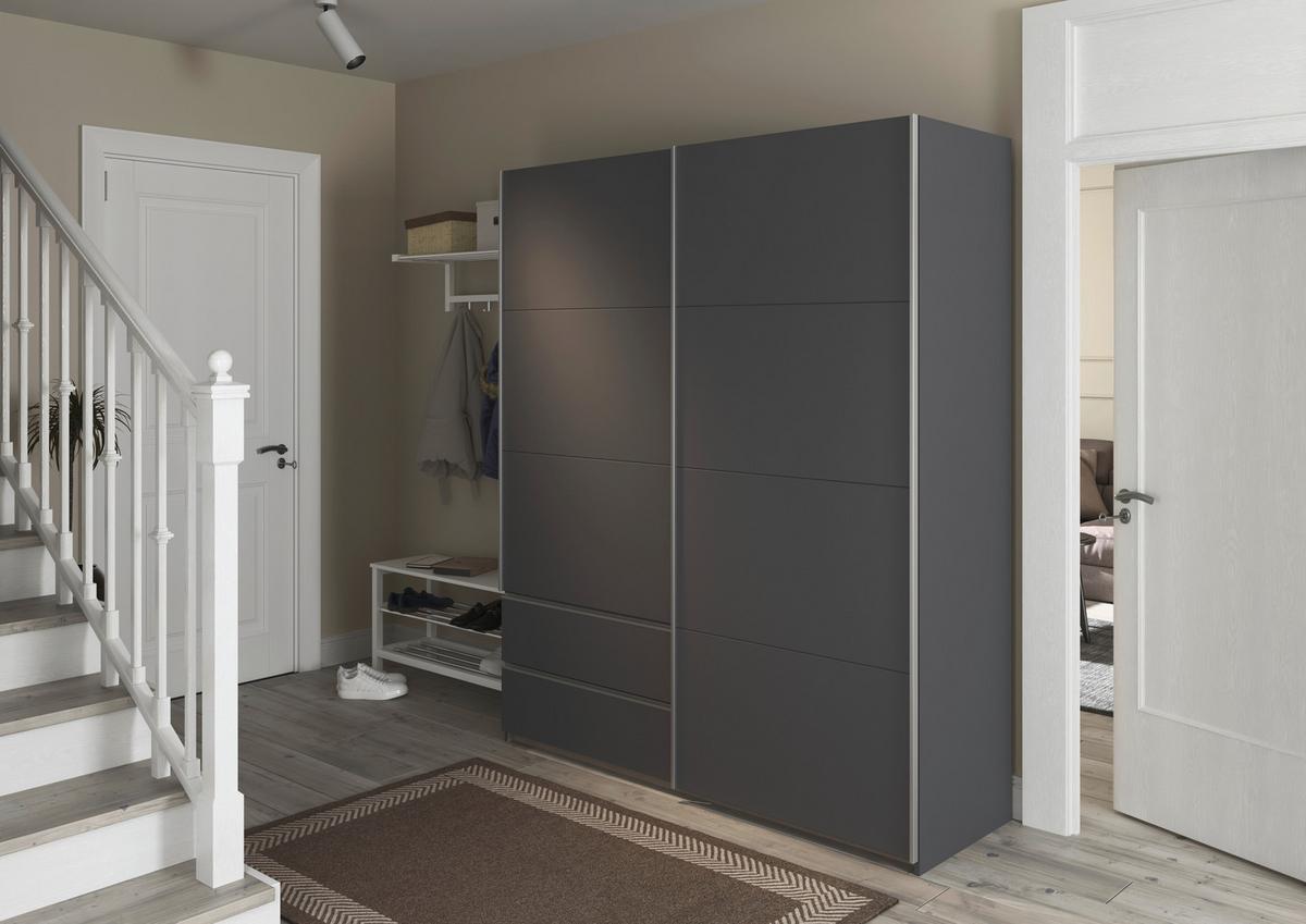 Schwebetürenschrank Stoke Grau B: 175 Cm - Grau, MODERN, Holzwerkstoff (175/210/59cm) - Rauch Möbel