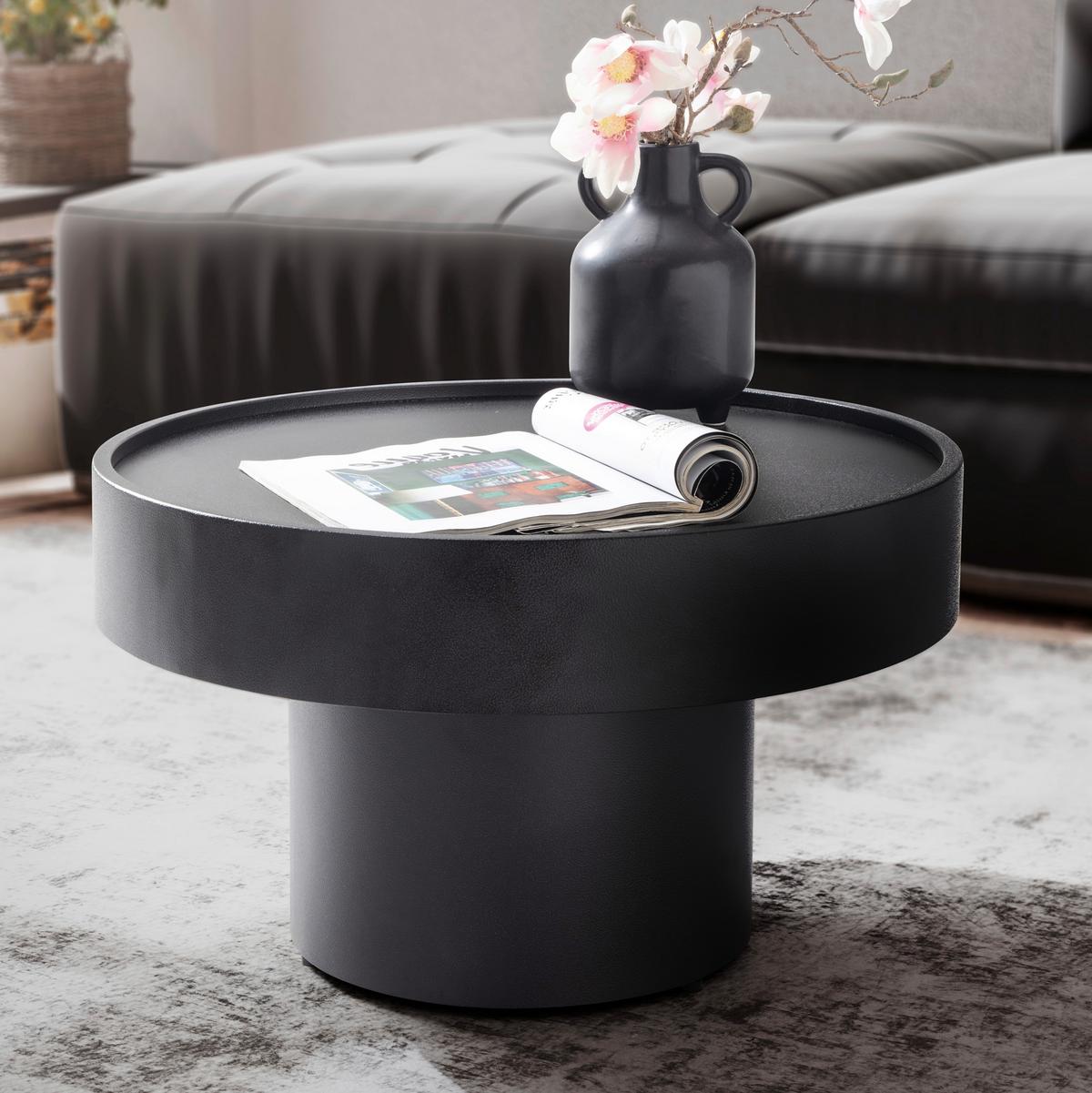Couchtisch Eisen Schwarz D: 60 cm - Schwarz, Design, Metall (60/60/36cm) - MID.YOU
