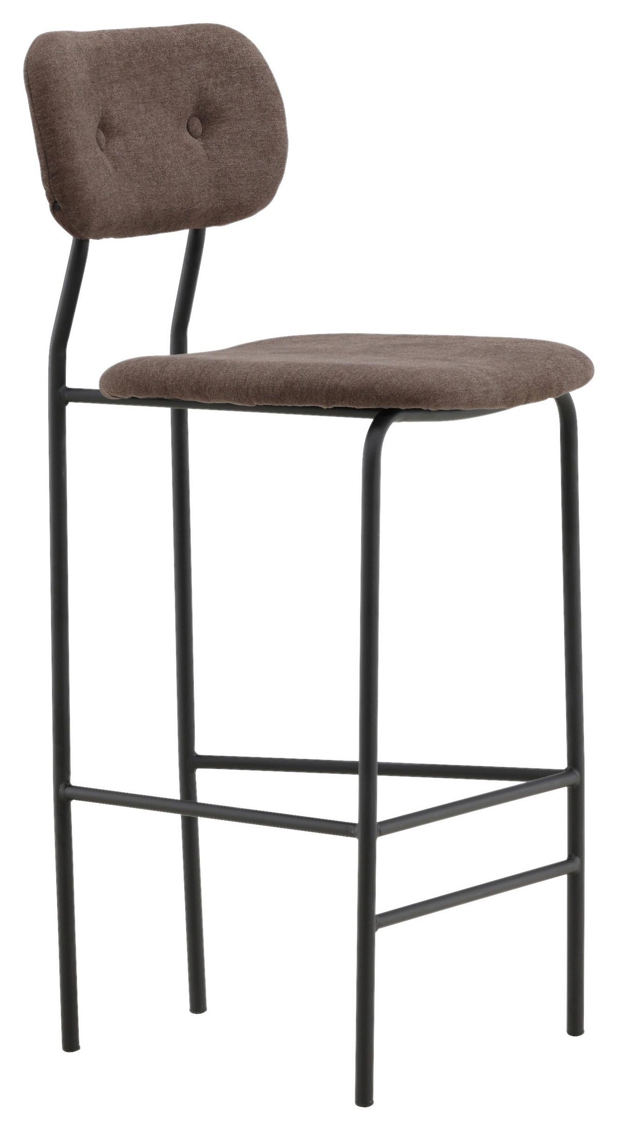 Barhocker-Set Ralf - Braun, Design, Textil/Metall (47/105/49cm) - Livetastic