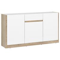Sideboard Brilon Eichefarben/weiß B: 145,6 Cm - Eichefarben/Schwarz, KONVENTIONELL, Holzwerkstoff (145,6/80,5/40,3cm) - MID.YOU