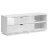 Lowboard Forn Tv Stand - Weiß Hochglanz/Schwarz, Design, Holzwerkstoff (156/61/42,5cm)