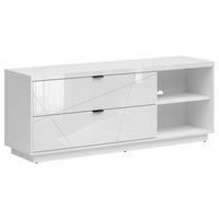 Lowboard Forn Tv Stand - Weiß Hochglanz/Schwarz, Design, Holzwerkstoff (156/61/42,5cm)