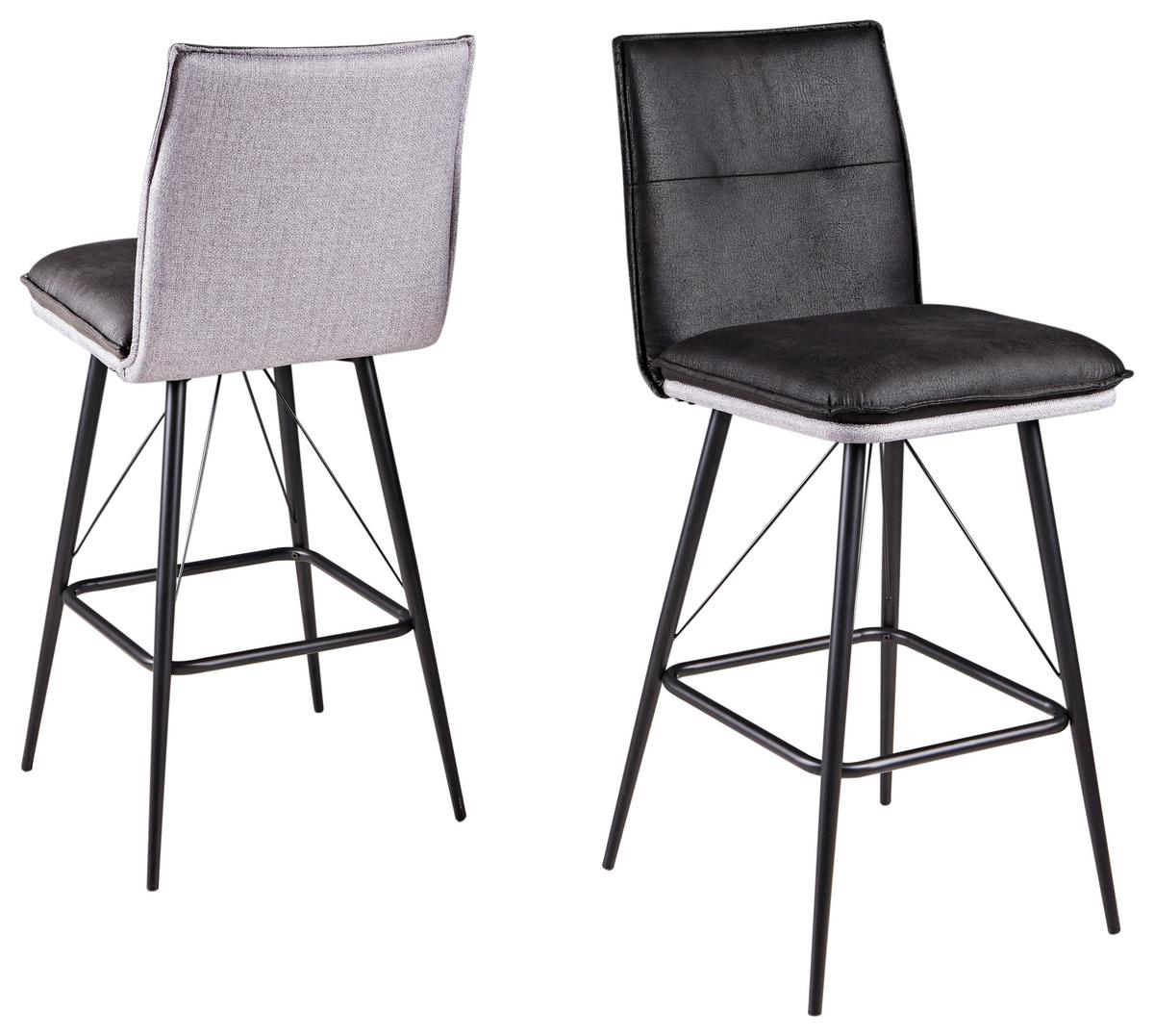 Barová stolička TORRENT - čierna/sivá, Modern (47/107/56cm)