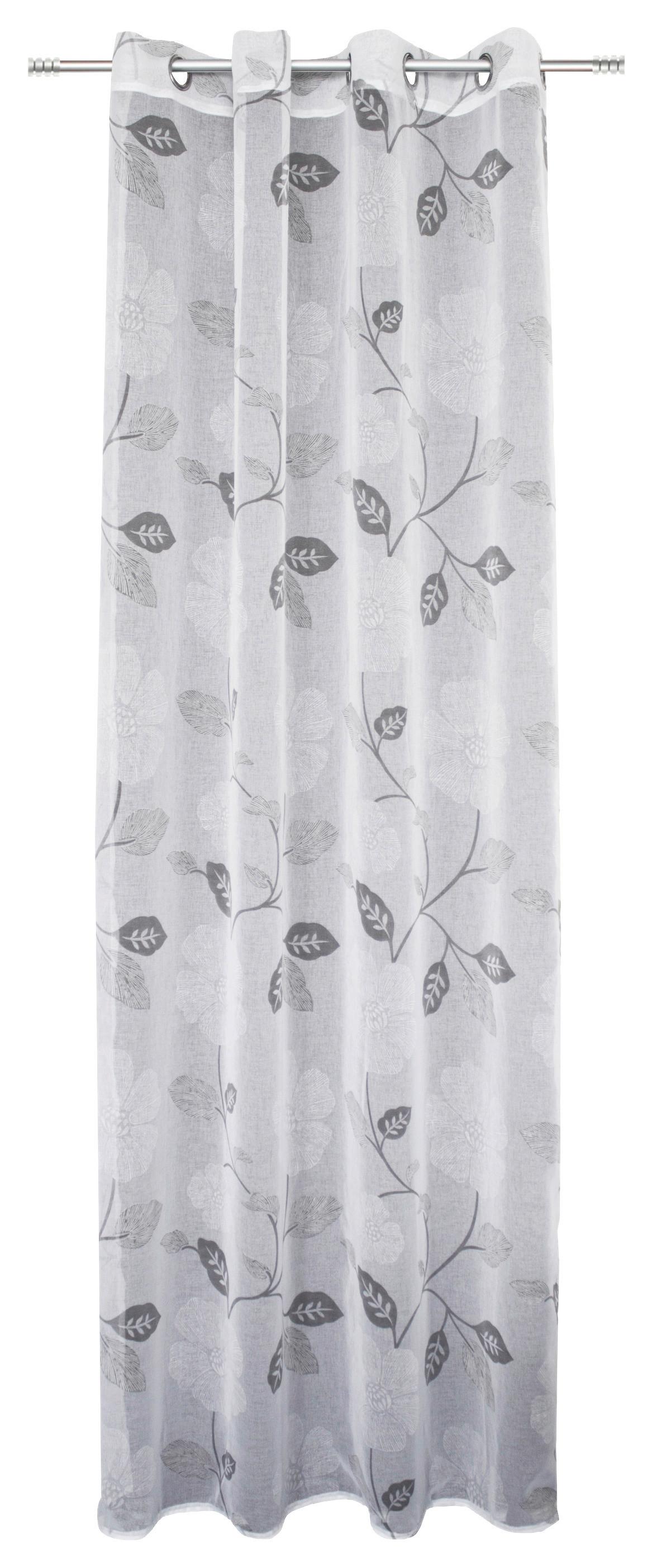 Vorhang mit Ösen Iver 140x245 cm Silber - Grau, MODERN, Textil (140/245cm) - Luca Bessoni