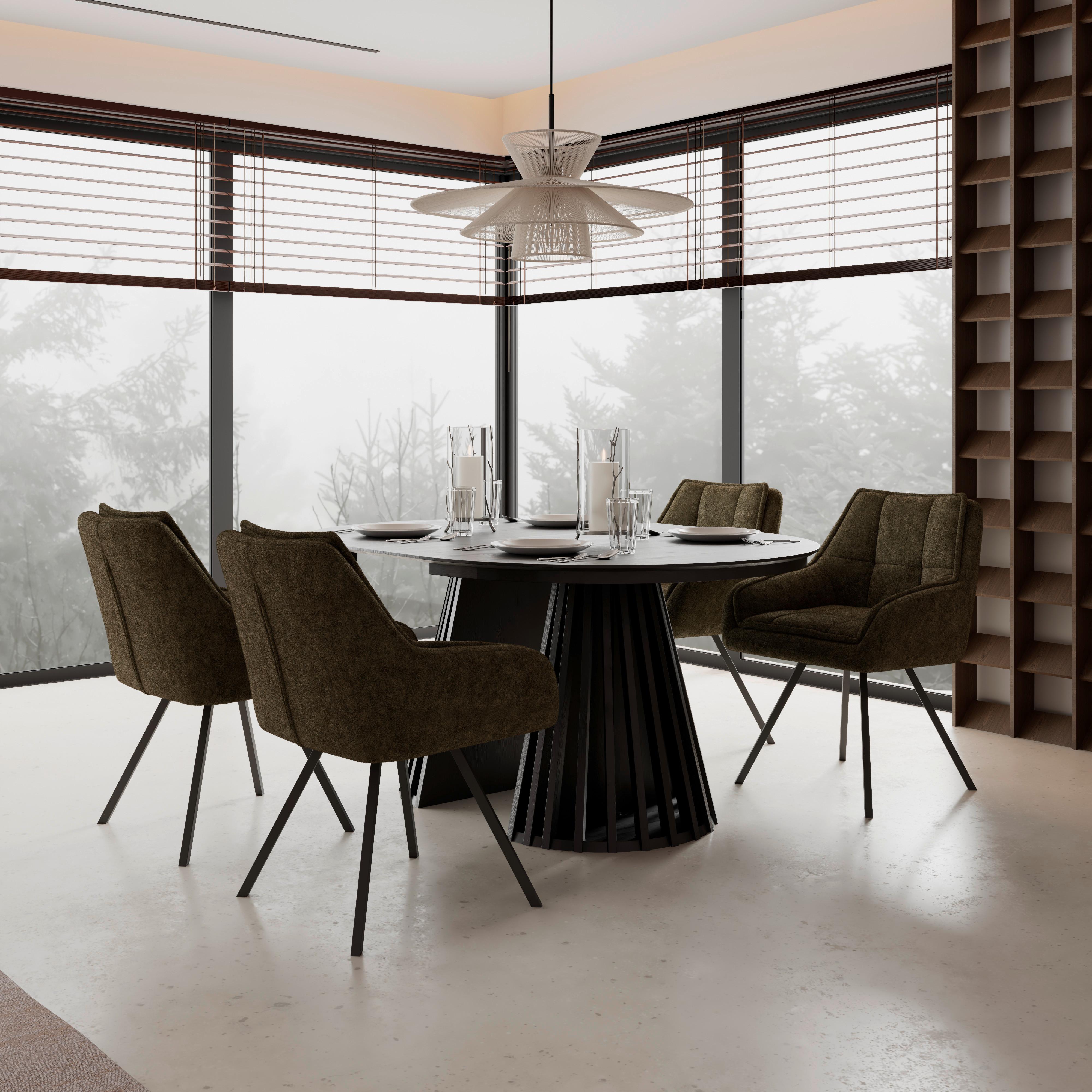 STOLIČKA S PODRÚČKAMI BILLY - hnedá/čierna, Modern, kov/drevo (64/87/64cm) - Bessagi Home