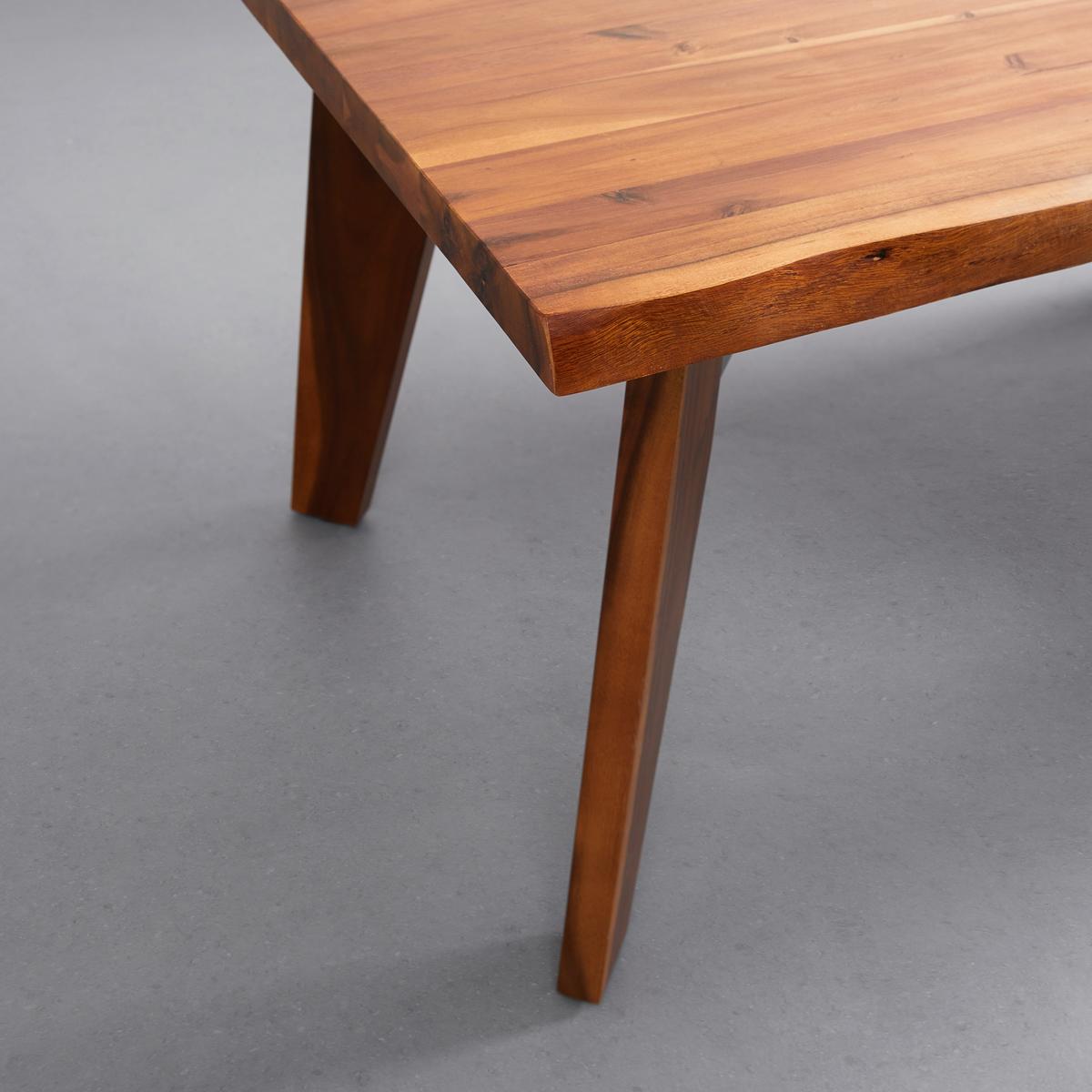 Jídelní sůl z akácie JASPER 160x90 cm - šedá/barvy akácie, Moderní, kov/dřevo (160/90/75cm) - Bessagi Home