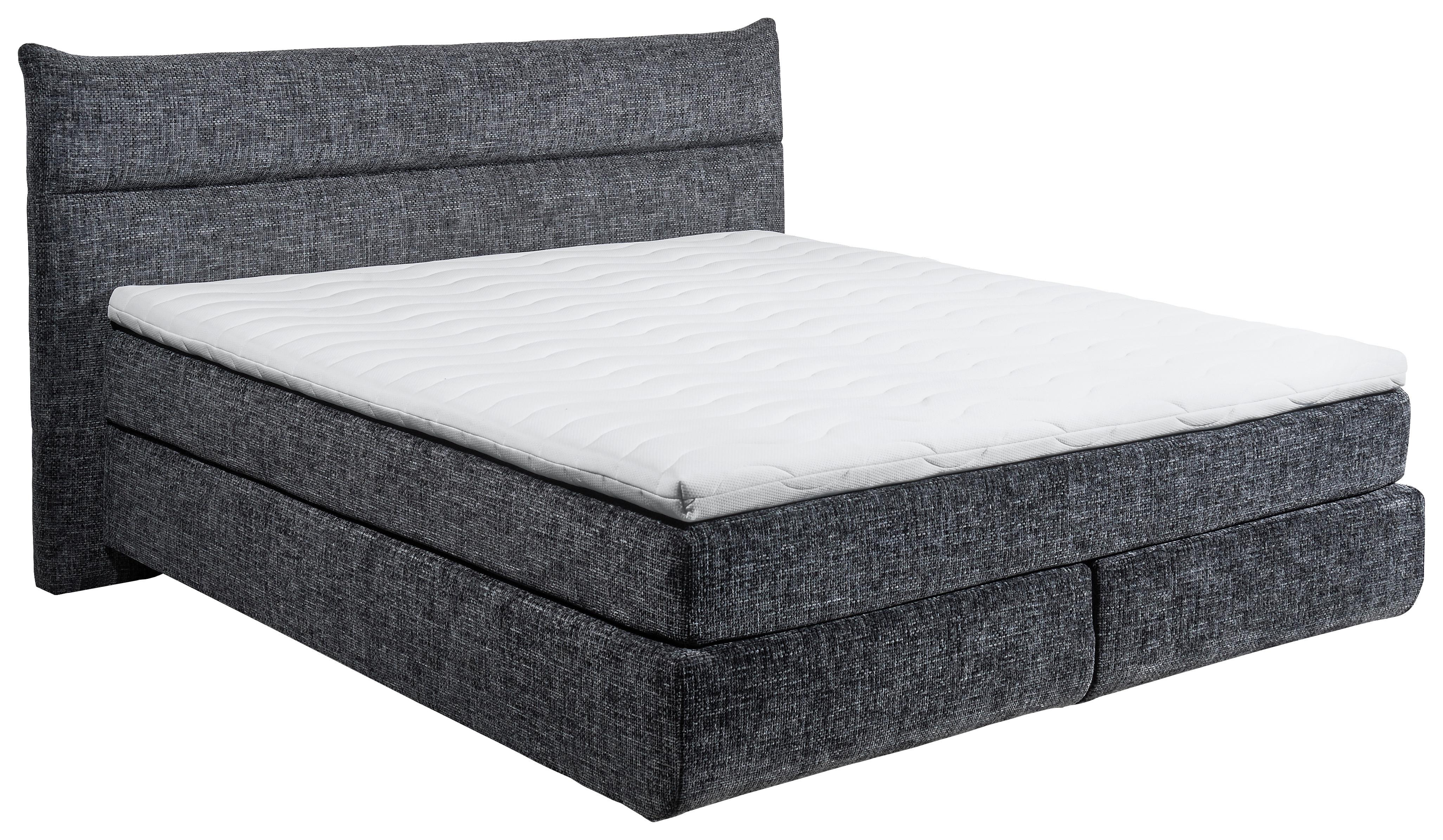 Boxspringbett Zandvoort 6 - Anthrazit/Schwarz, MODERN, Holzwerkstoff/Textil (180/200cm) - MID.YOU