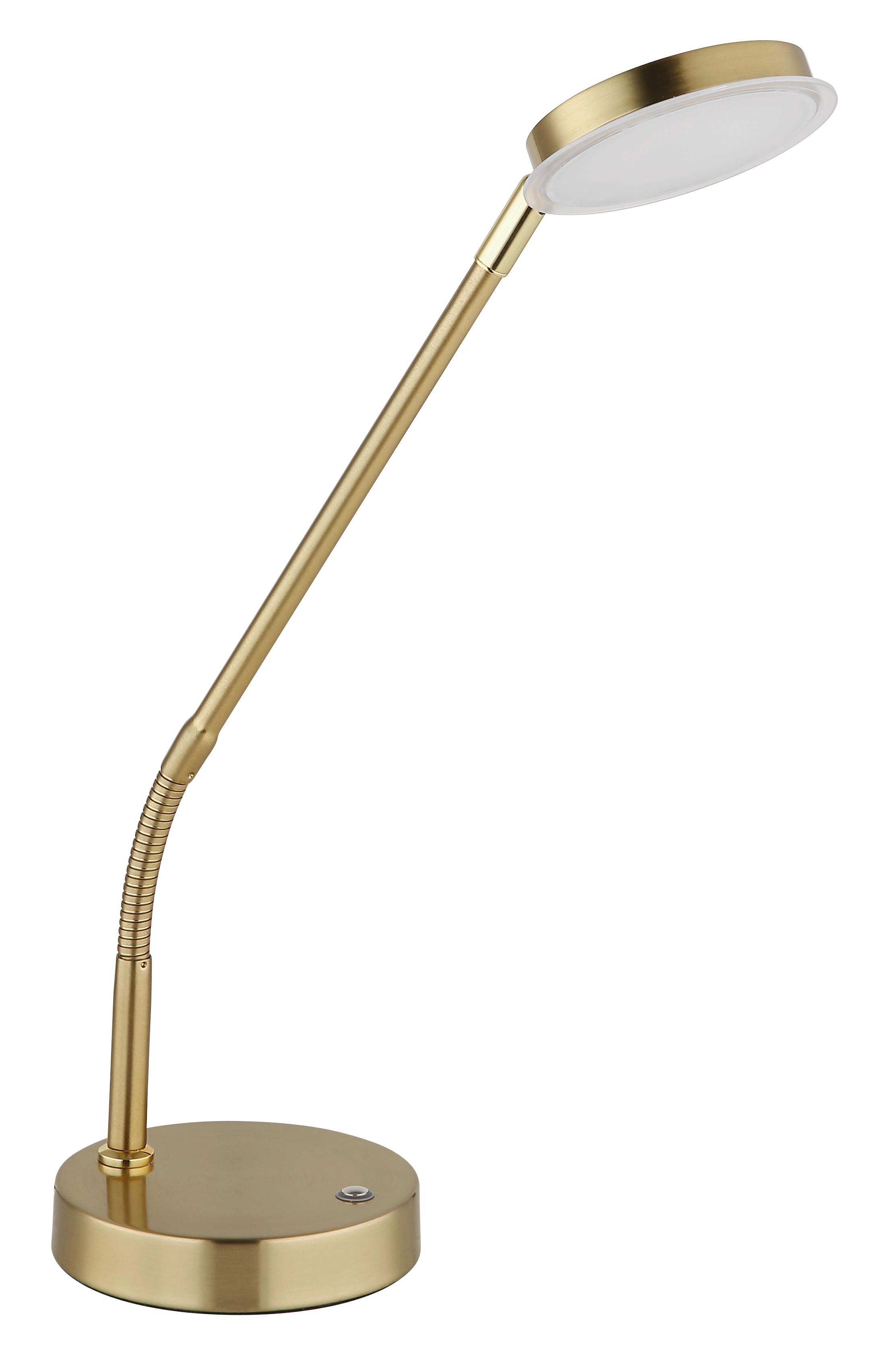 Led-tischleuchte Touchdimmer - Klar/Messingfarben, Design, Kunststoff/Metall (43/13/53,5cm) - Globo