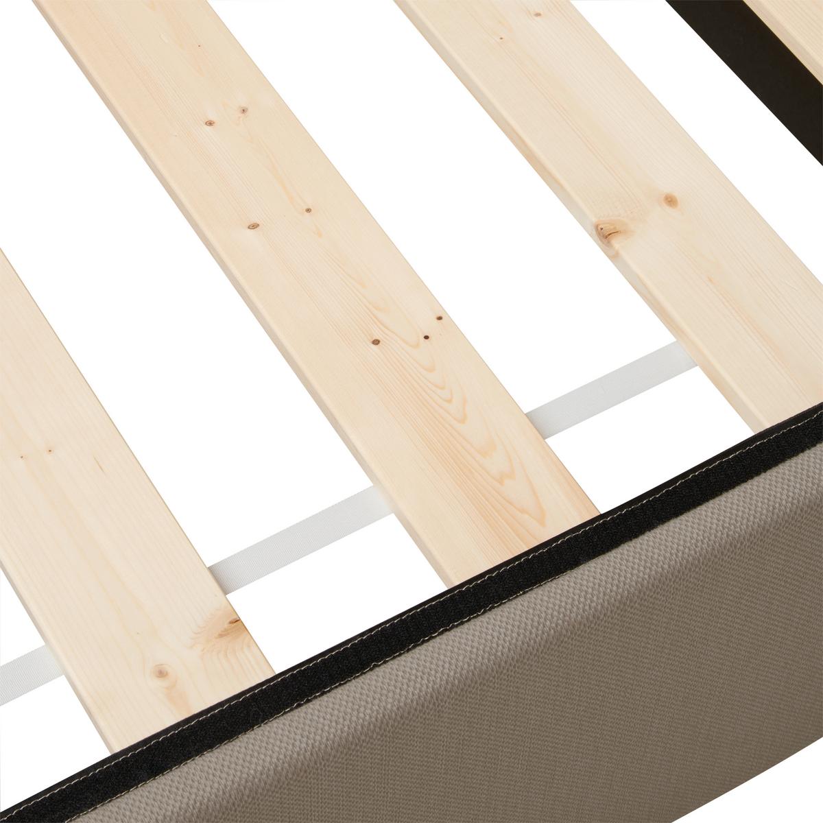 Boxbett mit Topper 90x200 cm Carolina Sandfarben - Sandfarben/Schwarz, Basics, Textil (90/200cm) - P & B