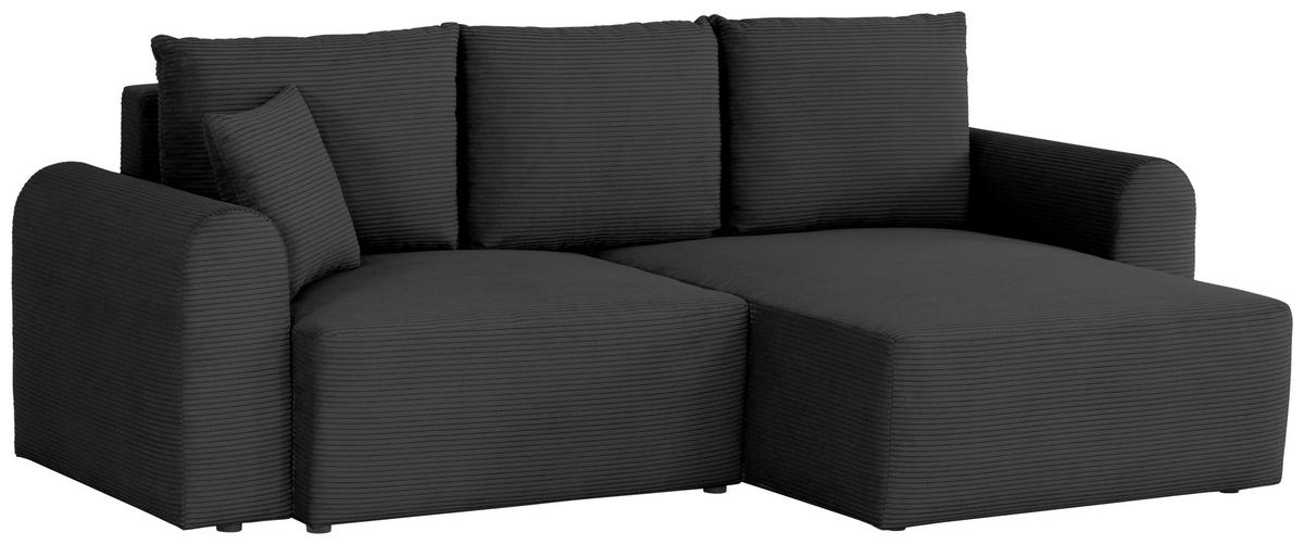 Ecksofa Jonilz Schwarz S: 250x151 Cm - Schwarz, Design, Textil (250/151cm) - MID.YOU