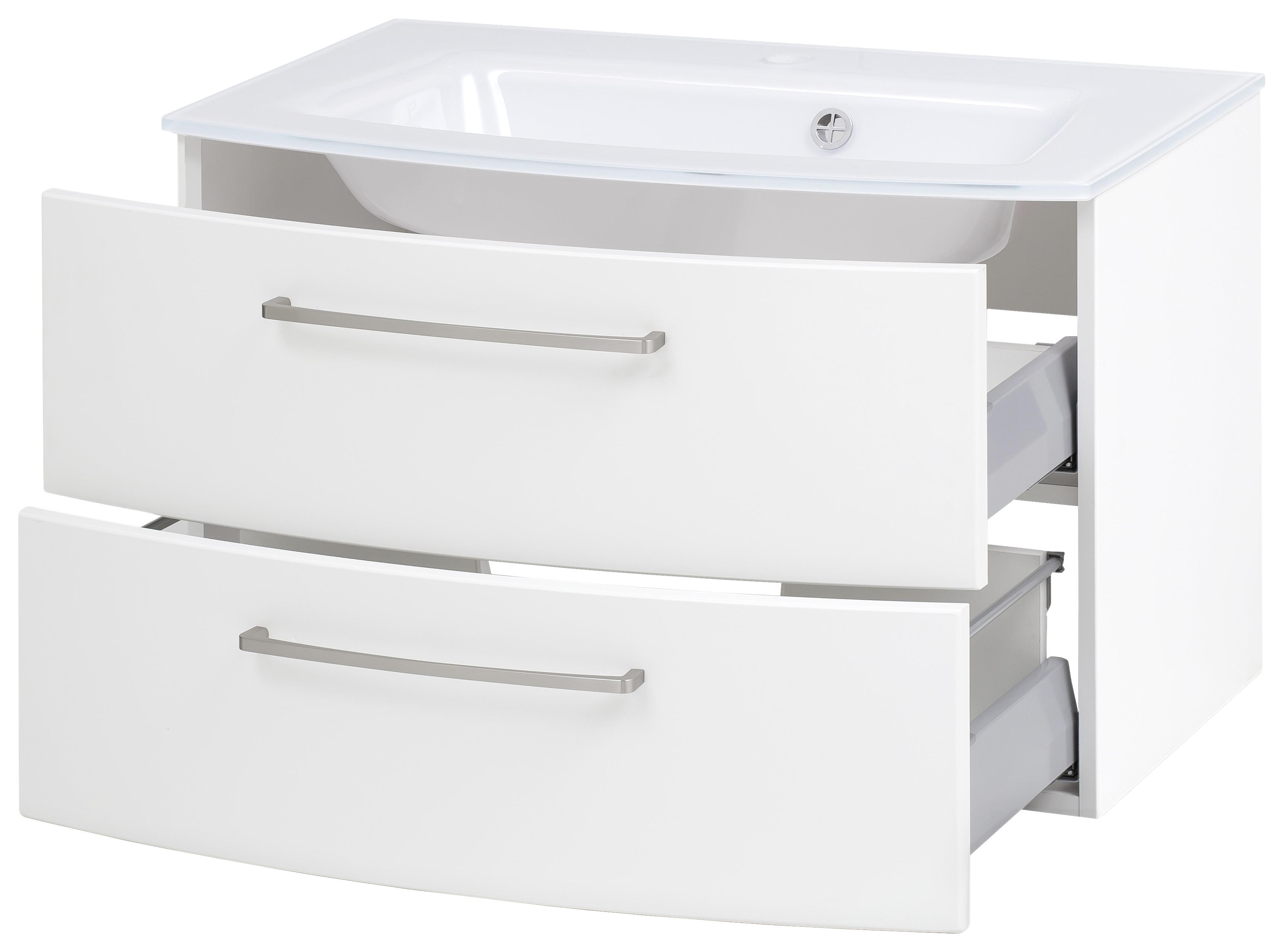 Weißer Waschtisch mit Schubladen
