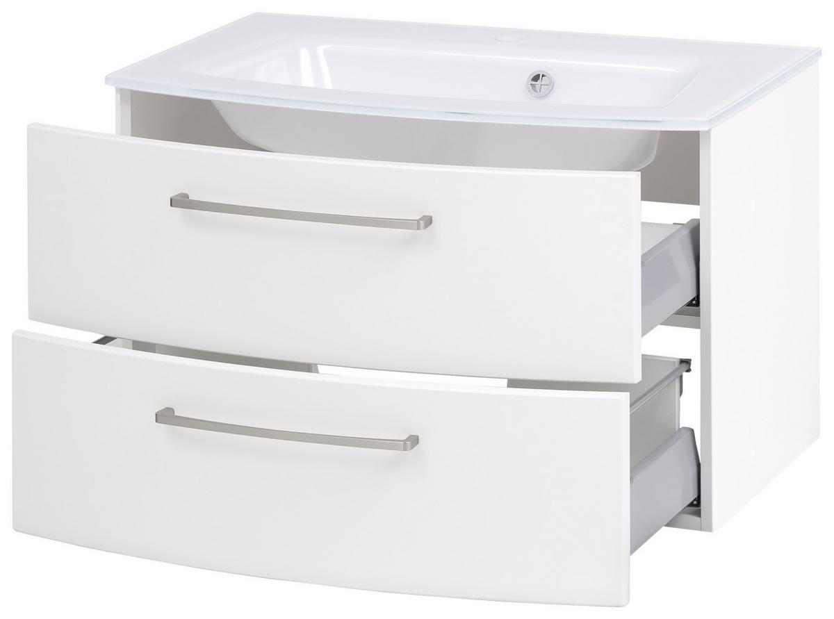 Badmöbel-set 3-tlg. Inkl. Led Stockholm 80cm Weiß - Weiß, KONVENTIONELL, Holzwerkstoff (80cm) - Held