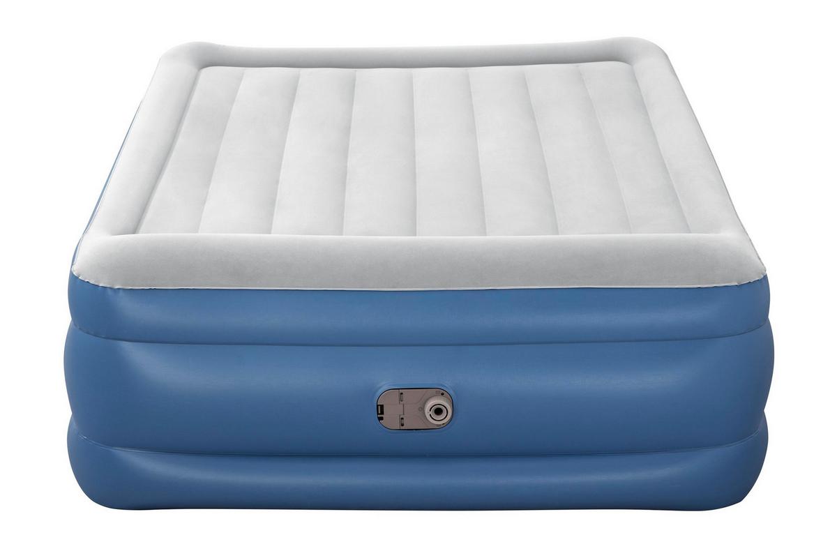 Luftbett Gerlinde 203x152x56 Cm Bis 300kg, Inkl. Pumpe - Dunkelblau/Grau, KONVENTIONELL, Kunststoff/Metall (203/152/56cm) - Bestway