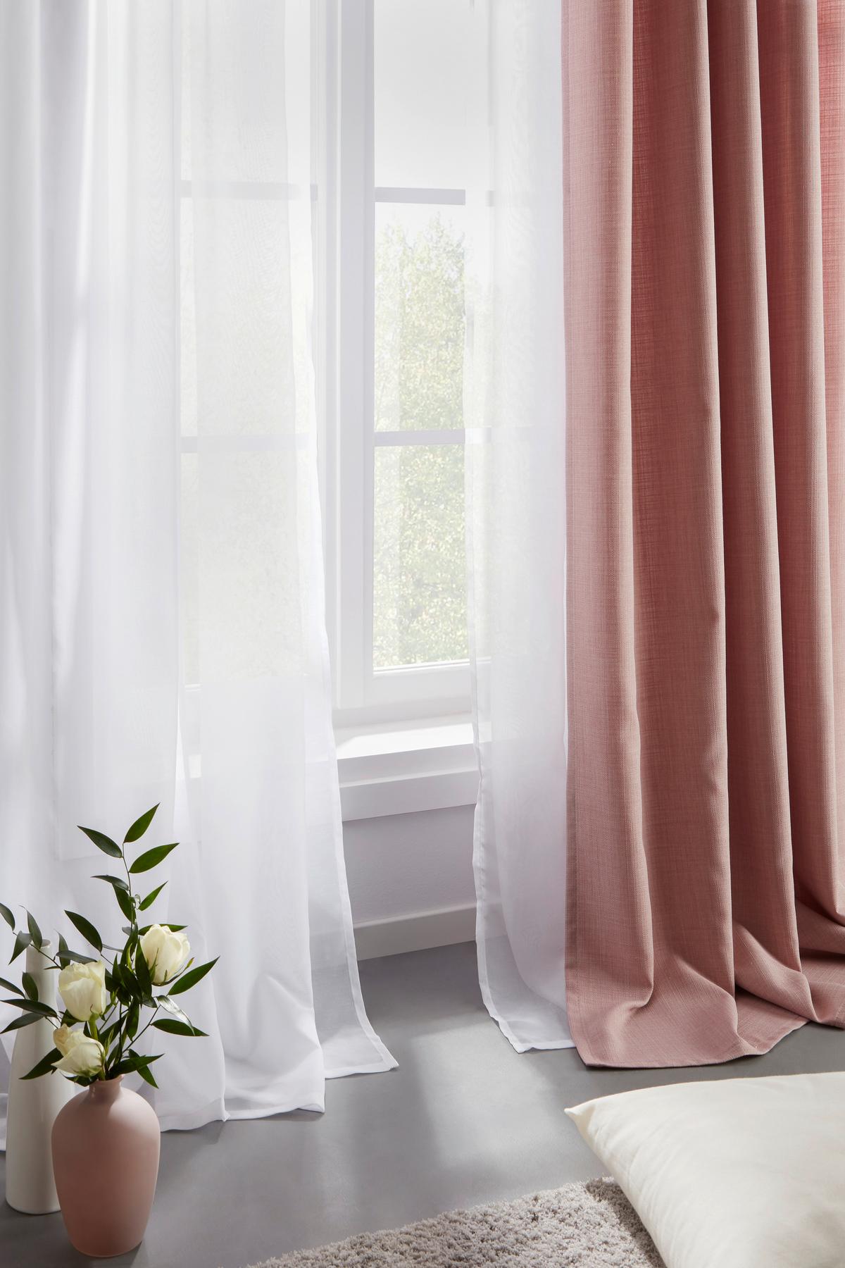 HOTOVÝ ZÁVES LEO, 135/255cm, ružová - ružová, textil (135/255cm) - Premium Living