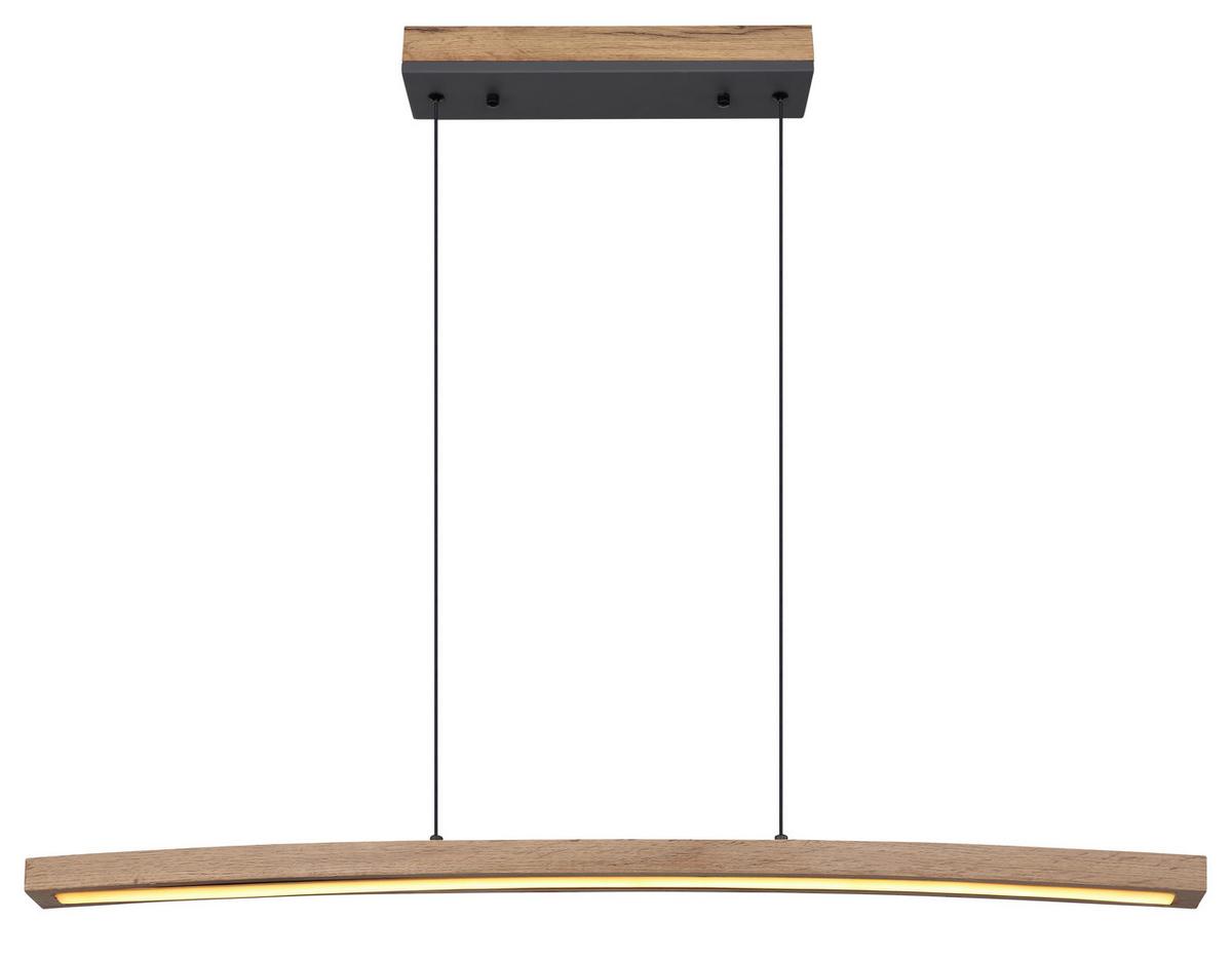 Led-hängeleuchte 416080wh2 - Dunkelbraun/Opal, KONVENTIONELL, Holzwerkstoff/Kunststoff (100/7/120cm) - Globo