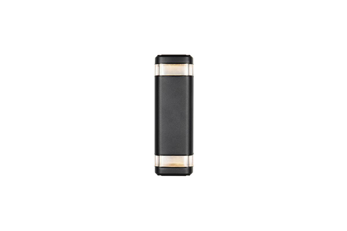 AUßENWANDLEUCHTE Outdoor, 2flg., Schwarz, - Schwarz, Design, Metall (7/13,5/21cm)
