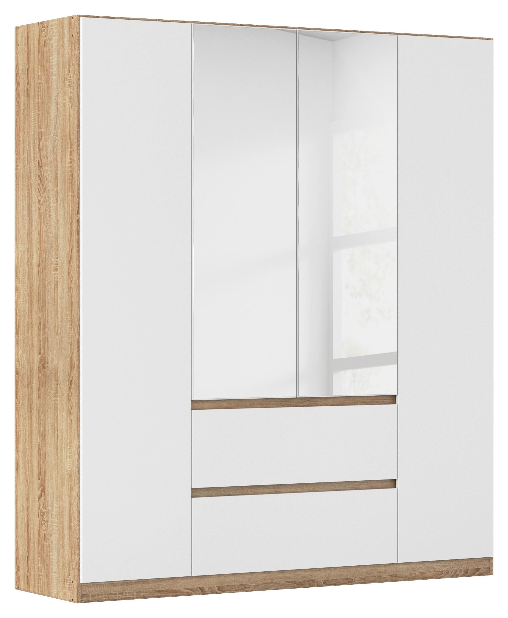 Drehtürenschrank Mainz Eichefarben B: 181 cm - Eichefarben/Weiß, Basics, Holzwerkstoff (181/210/54cm) - Rauch Möbel