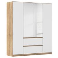 Drehtürenschrank Mainz Eichefarben B: 181 Cm - Eichefarben/Weiß, Basics, Holzwerkstoff (181/210/54cm) - Rauch Möbel