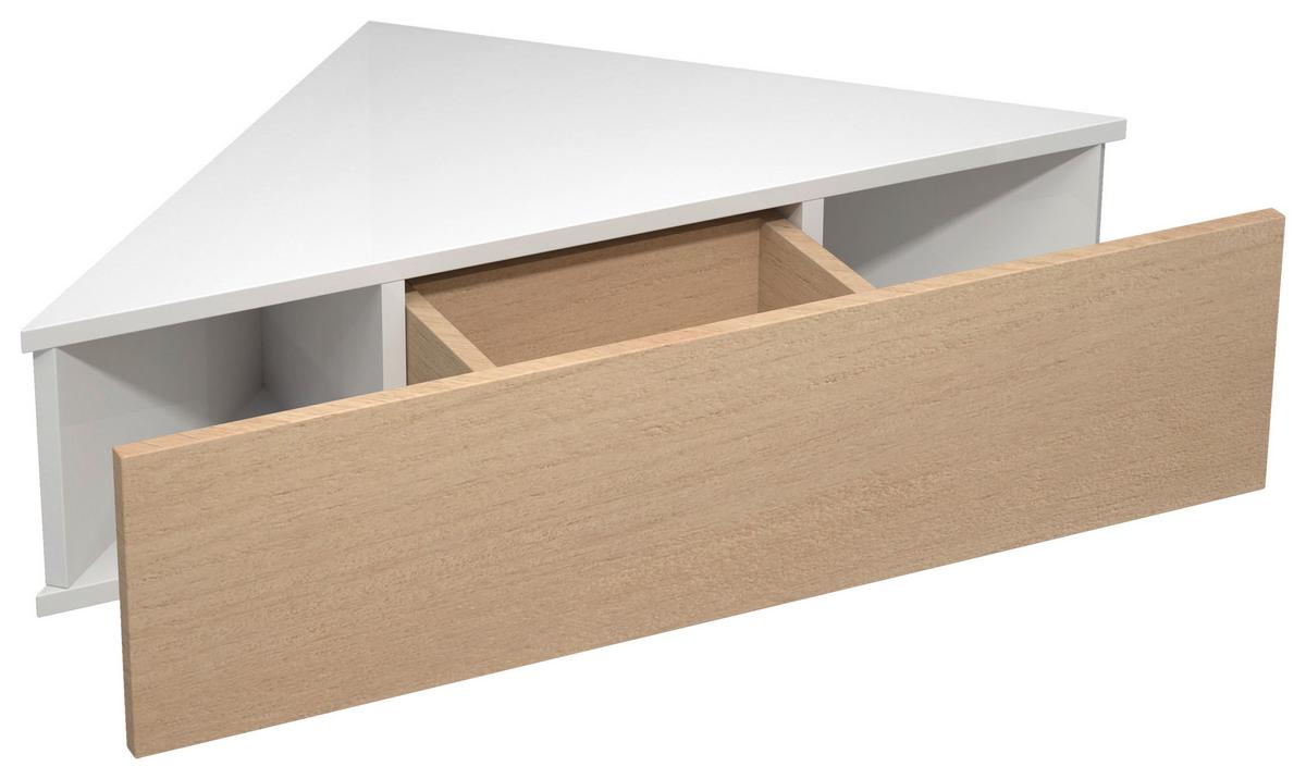 Nachkästchen Weiß, Honigeiche H: 15 Cm Usal S - Honigeiche/Weiß, MODERN, Holzwerkstoff (60/15/42,4cm) - MID.YOU