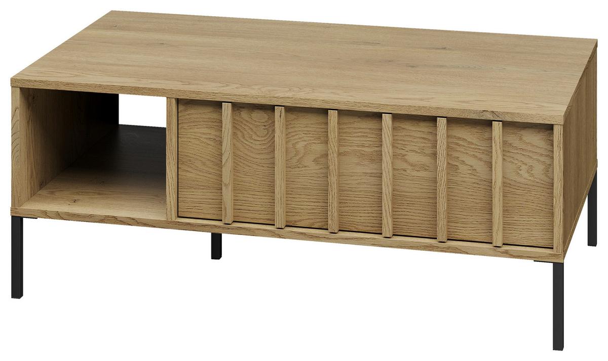 Couchtisch Louisiana Eichefarben L: 100cm - Eichefarben/Schwarz, Design, Holz/Metall (100/55/40cm) - MID.YOU