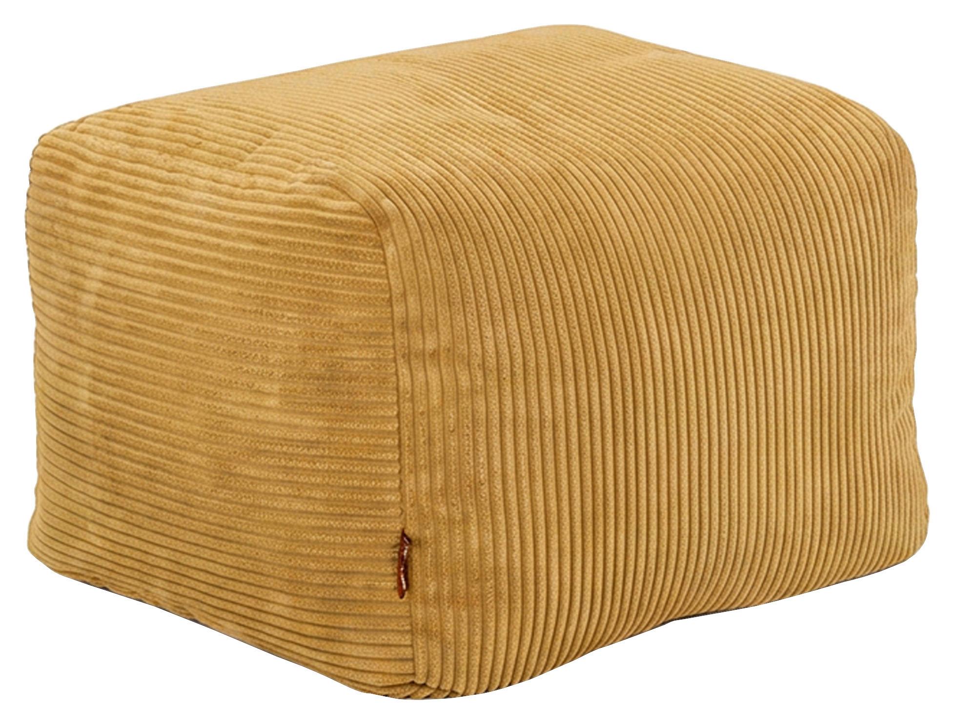 Sitzsack Cubi Cord gelb, Indoor, B: 60cm - Gelb, Basics, Textil (60/40/50cm)