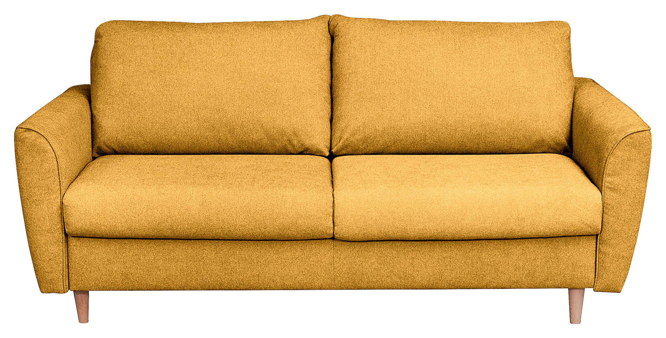 Schlafsofa Winter Senfgelb B: 195 cm - Buchefarben/Senfgelb, Design, Textil (195/90/102cm) - Livetastic