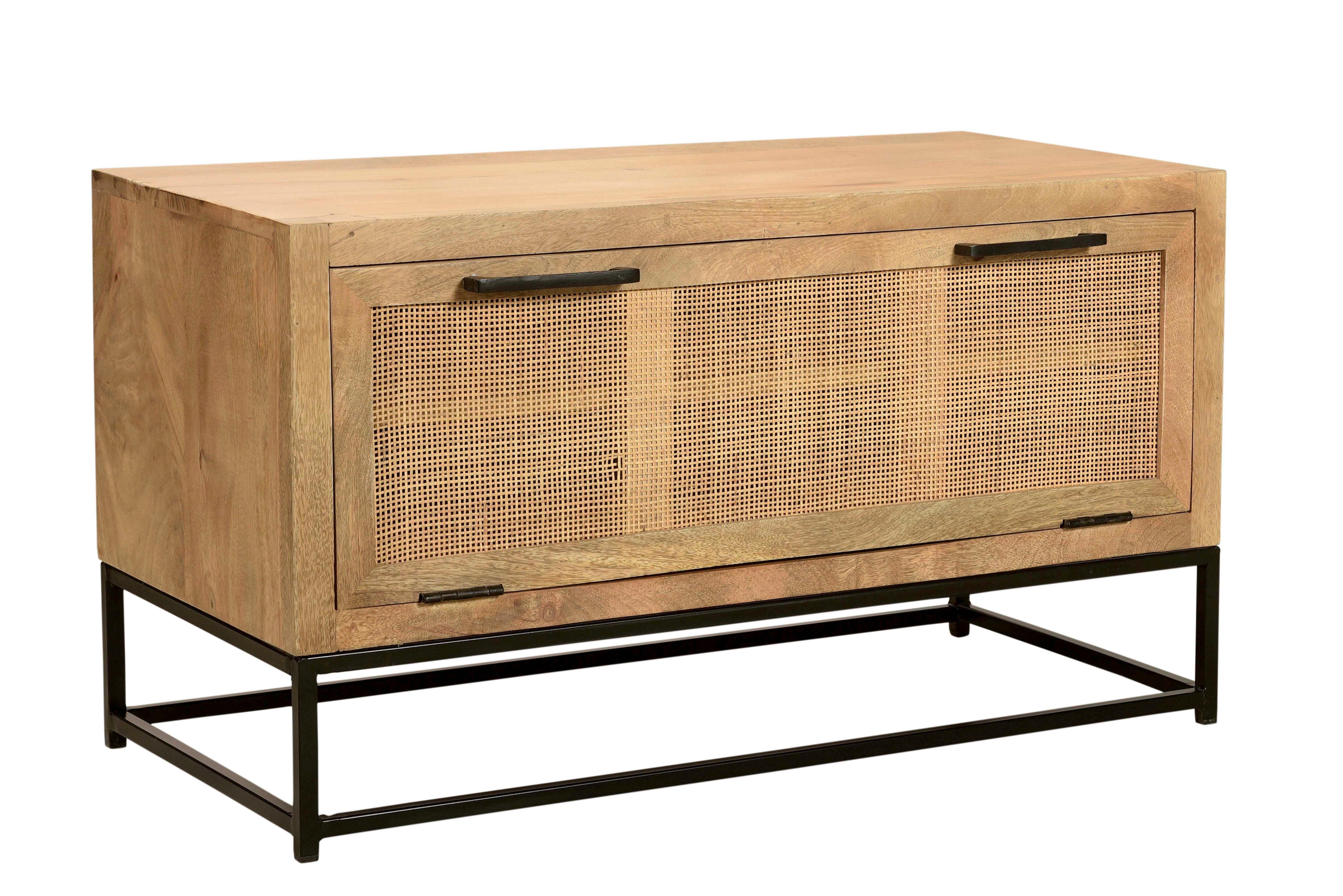 SCHUHSCHRANK Naturfarben/Schwarz B: 84,5cm - Schwarz/Naturfarben, Design, Holz/Metall (84,5/48/40cm) - MID.YOU