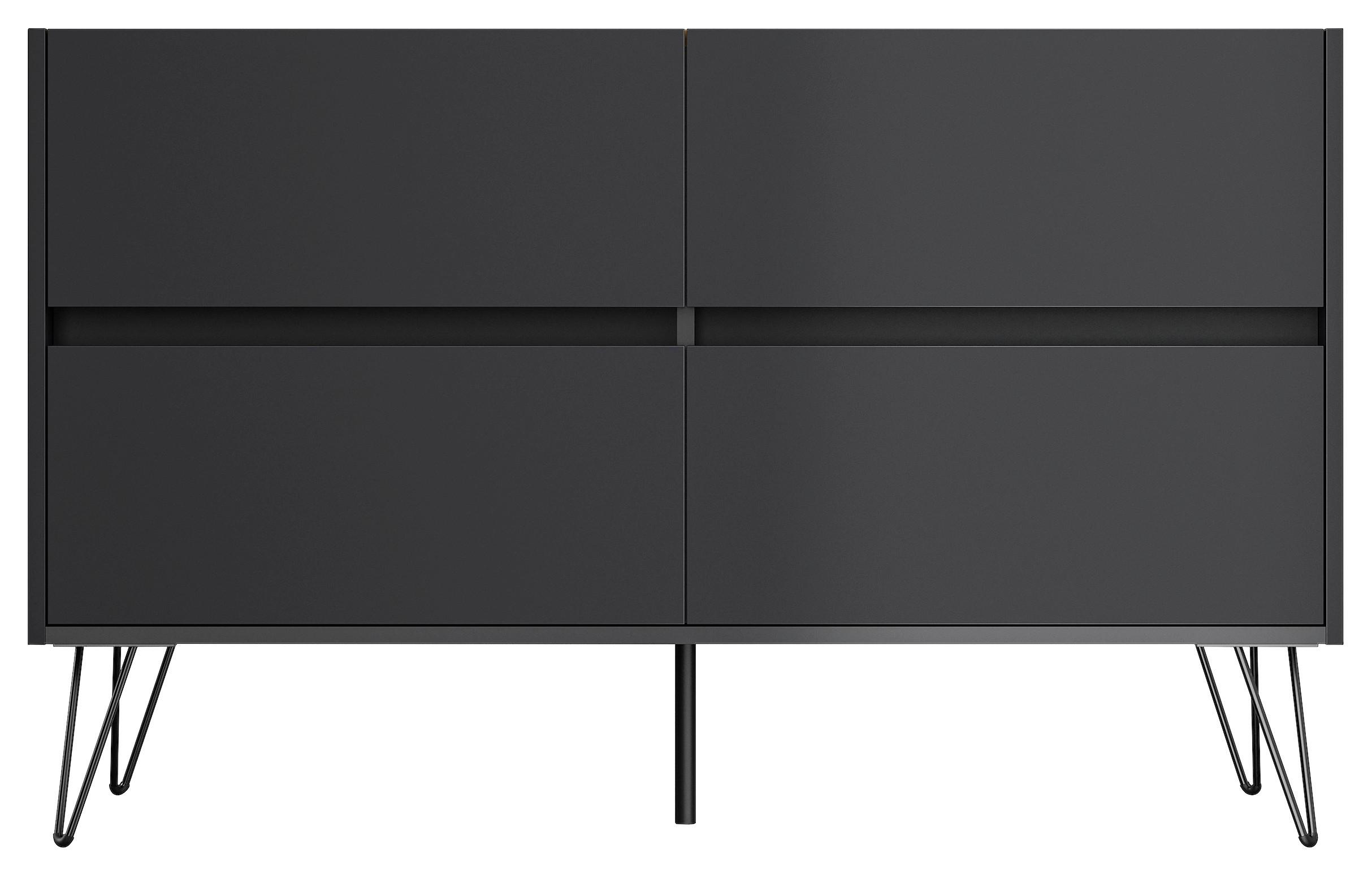 Sideboard Posseik Industrial Graphit/Eichefarben B: 119 cm - Eichefarben/Schwarz, Design, Holzwerkstoff (119/75/42cm) - MID.YOU