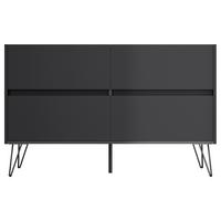 Sideboard Posseik Industrial Graphit/Eichefarben B: 119 cm - Eichefarben/Schwarz, Design, Holzwerkstoff (119/75/42cm) - MID.YOU