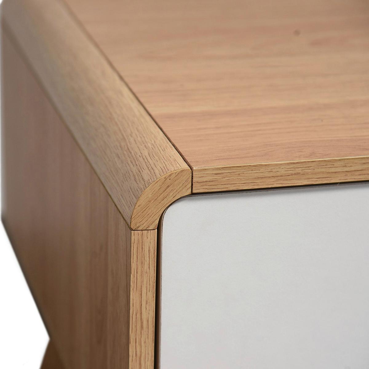 Lowboard Cassie Weiß Eichefarben B: 100 cm - Eichefarben/Weiß, Design, Holzwerkstoff (100/40/51cm) - MID.YOU