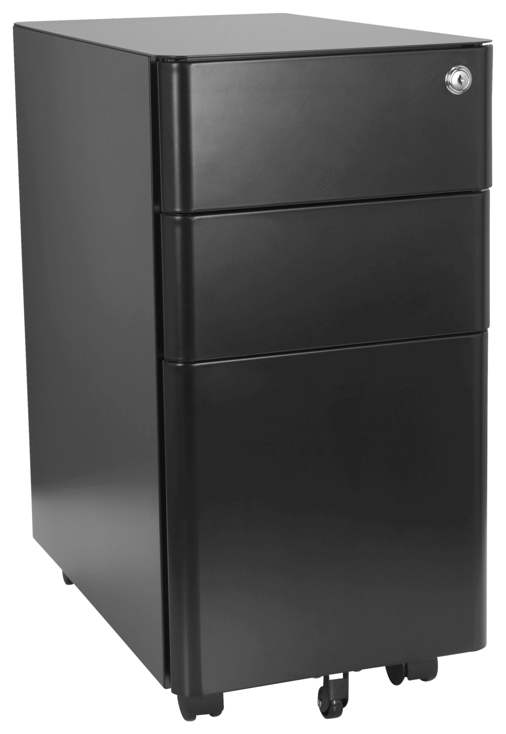 Rollcontainer Color I Schwarz - Schwarz, MODERN, Kunststoff/Metall (30/59/50cm) - MID.YOU