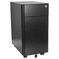 Rollcontainer Color I Schwarz - Schwarz, MODERN, Kunststoff/Metall (30/59/50cm) - MID.YOU