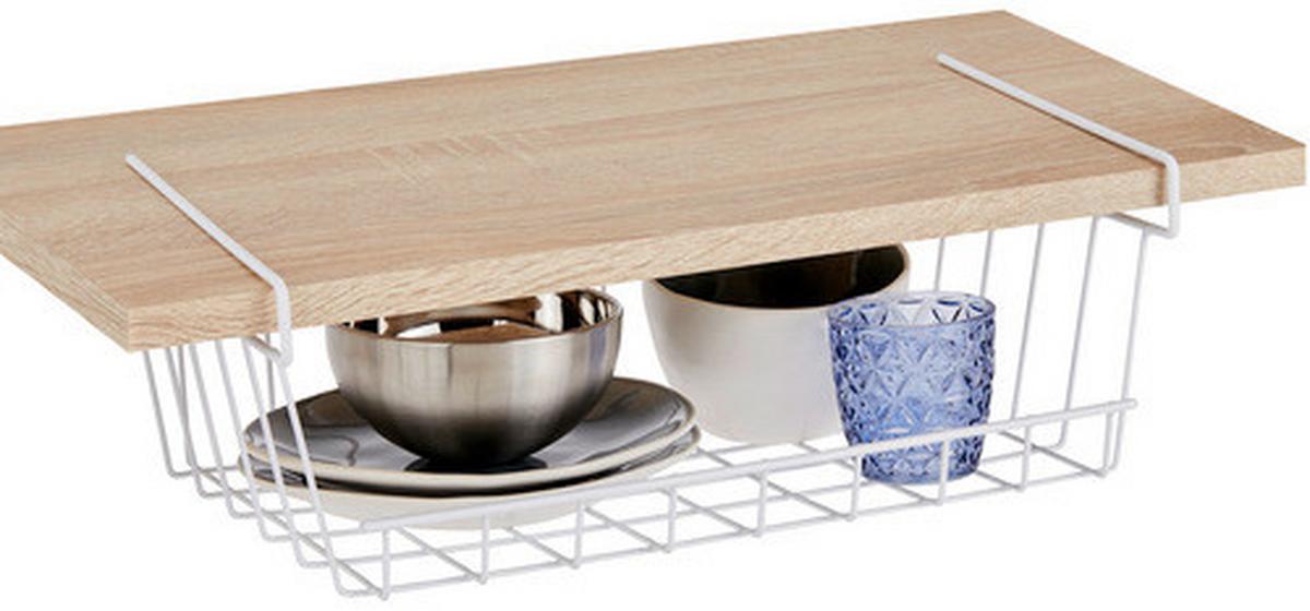 Regaleinhängekorb Caruso Metall Weiß 40x14x27 cm - Weiß, Basics, Metall (40/14/27cm)