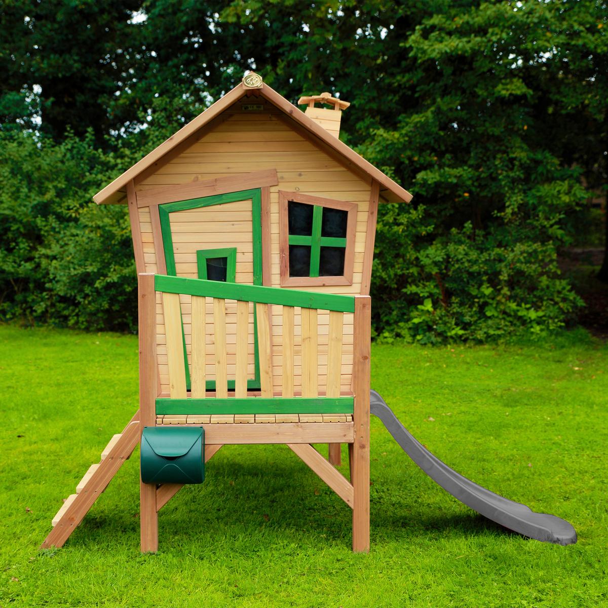Spielhaus A030.045.80 - Braun/Grau, KONVENTIONELL, Holz/Kunststoff (264/203/177cm) - Ambia Garden