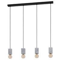 Hängeleuchte 43598 Prestwick 3 - Schwarz/Grau, Basics, Stein/Metall (92,5/5,5/110cm) - Eglo