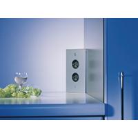 Ecksteckdose Küche Edelstahl 2-Fach Bxh 11,5x20 Cm - Edelstahlfarben, ROMANTIK / LANDHAUS, Metall (11,5/20cm)