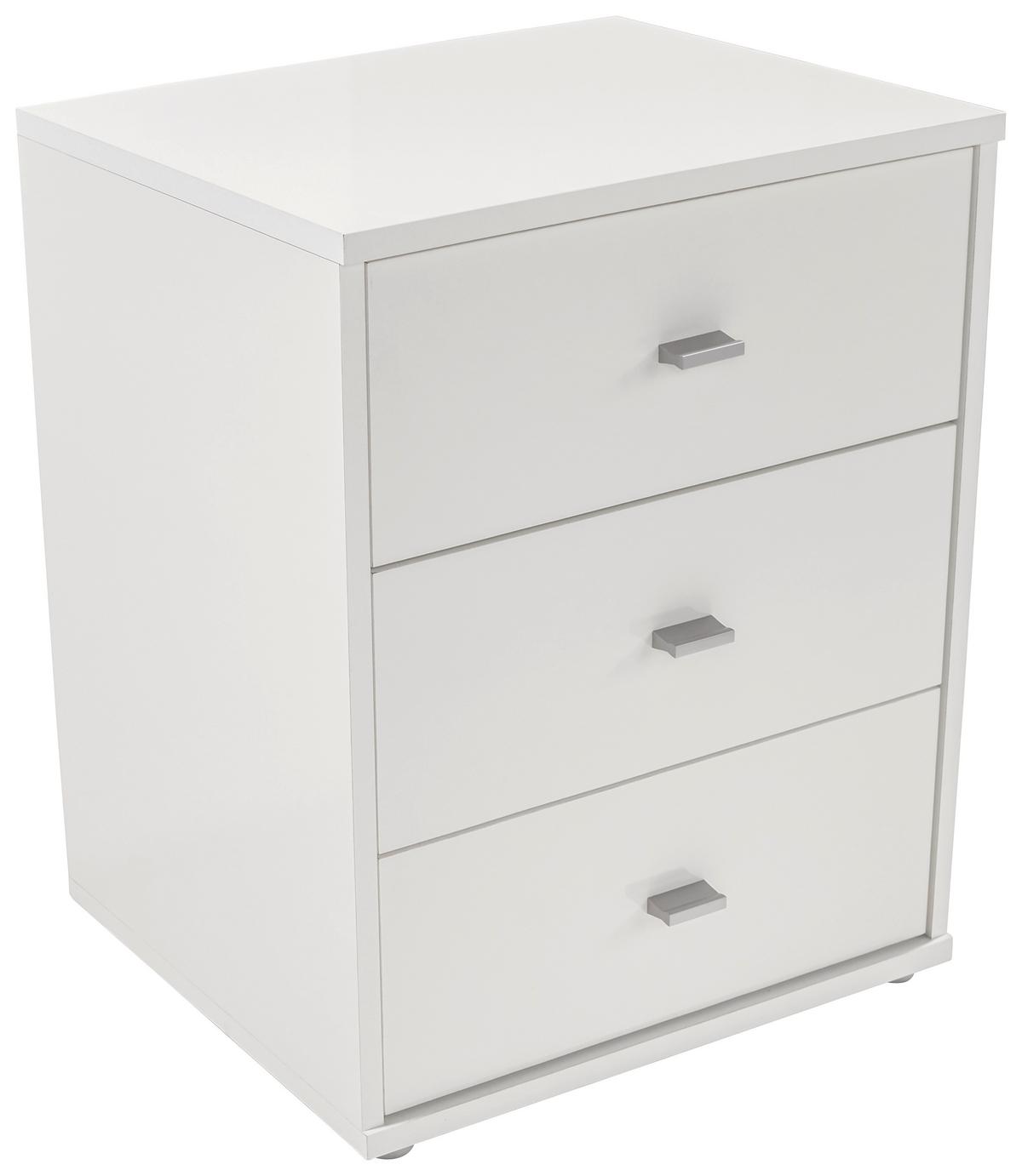 NOČNÍ STOLEK 4-YOU NEW - bílá/barvy chromu, Konvenční, kompozitní dřevo/plast (50/54,8/34,6cm)