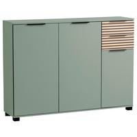 Schuhschrank Alexa 1420 - Eichefarben/Schwarz, Design, Holzwerkstoff (141,9/105,5/35cm) - MID.YOU