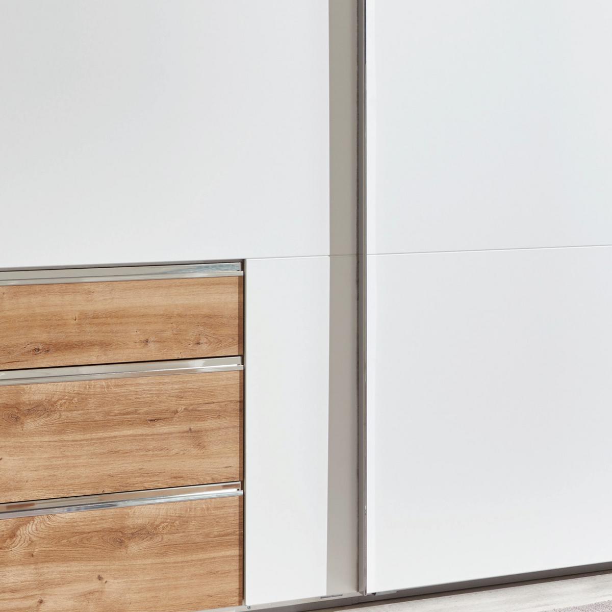 Schwebetürenschrank Mit Laden 250cm Level 36a, Weiß/eiche - Eichefarben/Weiß, MODERN, Holzwerkstoff (250/216/65cm) - MID.YOU