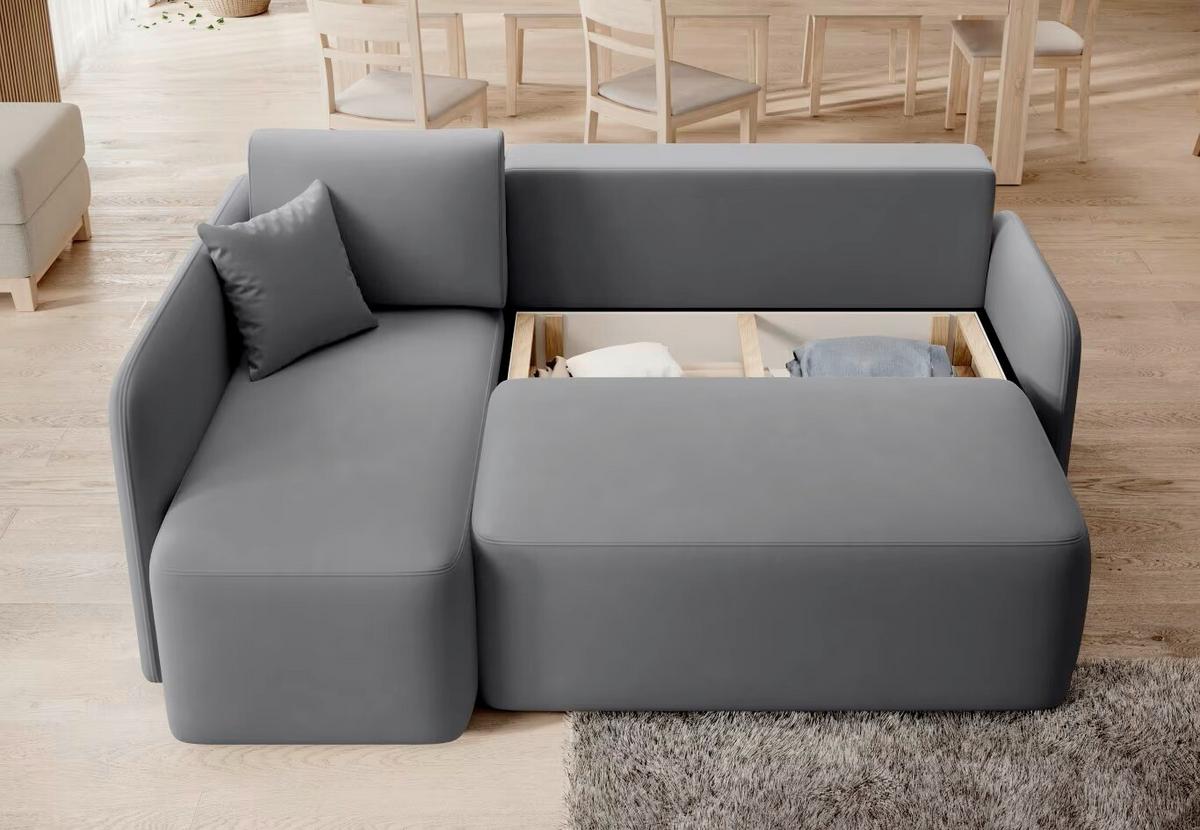 Ecksofa Hadson Grau S: 150x206 cm - Schwarz/Grau, Design, Textil (150/206cm) - MID.YOU