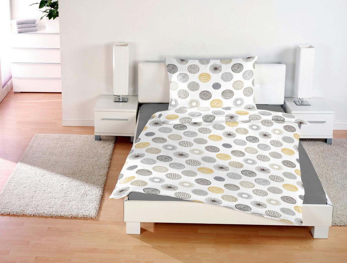 Bettwäsche 140x200 cm Natalia Bunt in verschiedenen Designs - Blau/Beige, KONVENTIONELL, Textil - Ondega
