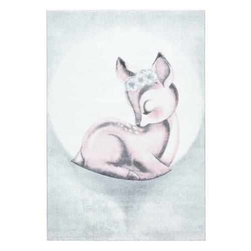 Kinderteppich Bambi Pink 200x290 cm - Schwarz, Trend, Textil (200/290cm) - Ben'n'jen