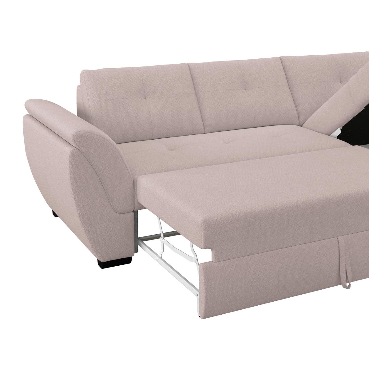 Ecksofa mit Schlaffunktion Berisso new Greige 278x187 cm - Greige/Schwarz, KONVENTIONELL, Textil (278/187cm) - Ondega